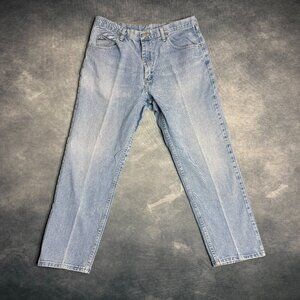 Wrangler Mens Jeans Relaxed Fit 38x30 Blue PREMIUM DENIM Fits 36x29.5